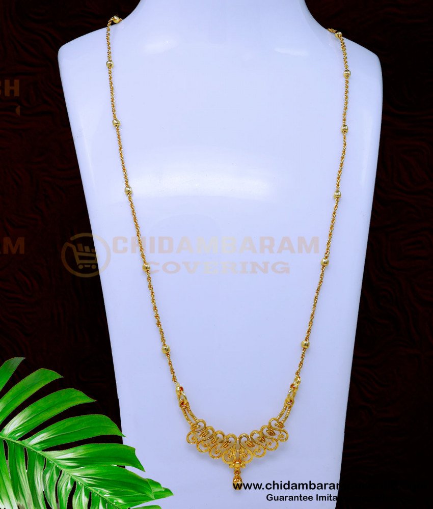 DCHN268 - Simple Gold Design Gold Plated Plain Dollar Chain Design