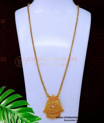 DCHN272 - Wedding White Stone South Indian Dollar Chain Designs