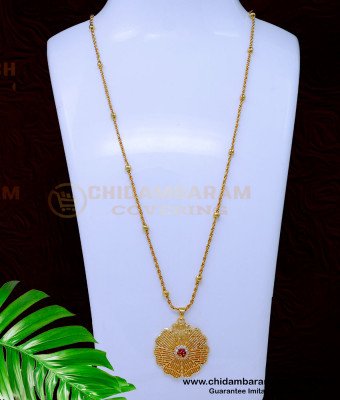DCHN274 - Elegant Flower Model Stone Pendant Chain Design Online