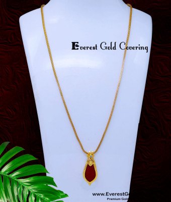 DCHN286 - Kerala Red Nagapadam Locket Design with Long Chain