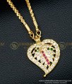 DLR100 - Beautiful Leaf Design Impon Multi Stone Dollar With 24 Inch Chain Buy Online 