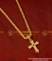 DLR019 - Impon Christian Cross Pendant Design with Jasmine Chain Traditional Impon Jewellery Online