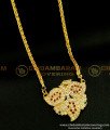 DLR067 - Impon Latest Mango Design Multi Stone Panchaloha Dollar Chain with Long Chain for Women 