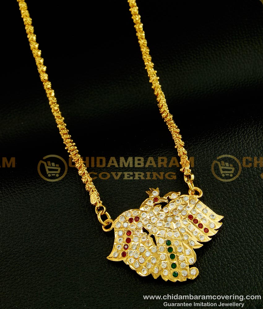 DLR068 - Attractive Five Metal Peacock Design Dollar with Chain Guaranteed Jewelry Online  
