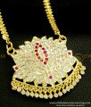 DLR084 - Five Metal Impon Ad Stone Lotus Design Big Dollar with Gold Plated Chain For Wedding