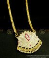 DLR084 - Five Metal Impon Ad Stone Lotus Design Big Dollar with Gold Plated Chain For Wedding
