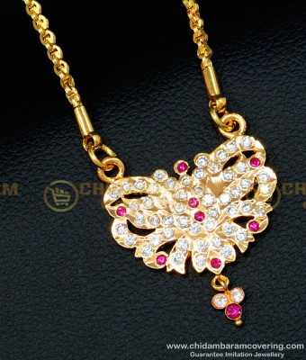 DLR087 - Impon Five Metal Panchaloha Simple Stone Pendant Buy Impon Dollar Chain Online Shopping 