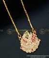 DLR089 - Traditional Impon Gold Design Stone Swan Dollar With 24 Inches Chain Gold Plated Jewellery