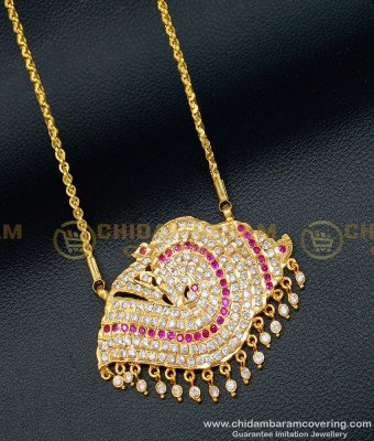 DLR097 - Traditional Gold Stone Dollar Designs Impon Big Sangu Design Dollar Chain Online