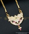 DLR098 - Latest Five Metal Impon Medium Size Dollar With 24 Inches Long Chain for Women