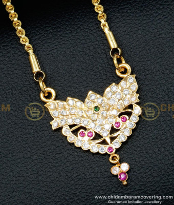 DLR098 - Latest Five Metal Impon Medium Size Dollar With 24 Inches Long Chain for Women