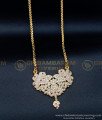 DLR115 - Five Metal Elegant Flower Design Dollar with Long Chain Gold Design Stone Dollar Chain Online 