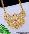 DLR118 - Traditional Panchaloha Gold Pattern Impon Stone Dollar Chain for Women 