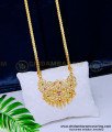 DLR119 - Traditional Impon Multi Stone Pendant With 24 Inches Chain Impon Jewellery Online