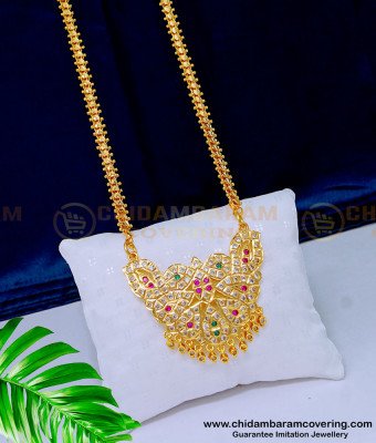 DLR121 - Latest Gold Design First Quality Impon Stone Dollar With Heart Design Chain online 