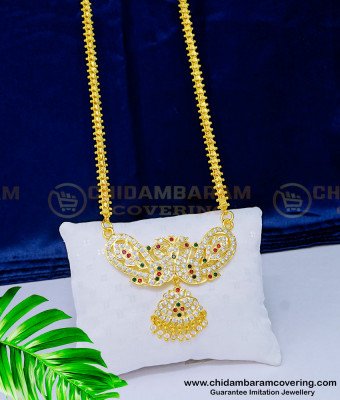 DLR126 - New Model Impon Dollar Chain Full Peacock Design Pendant Chain Collection for Wedding