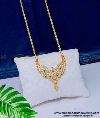 DLR133 - Latest Daily Wear Impon Multi Stone Dollar Chain for Women 