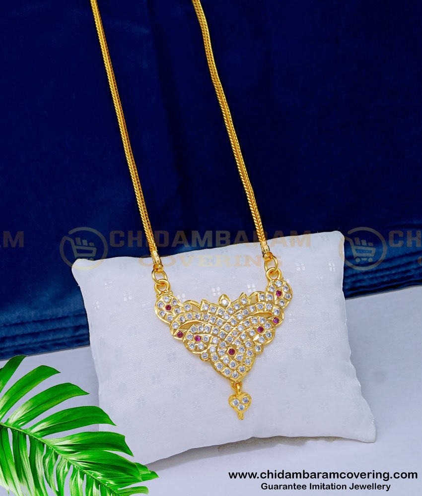 DLR136 - 1 Gram Gold Five Metal First Quality Pendant with Chain for Daily Use 