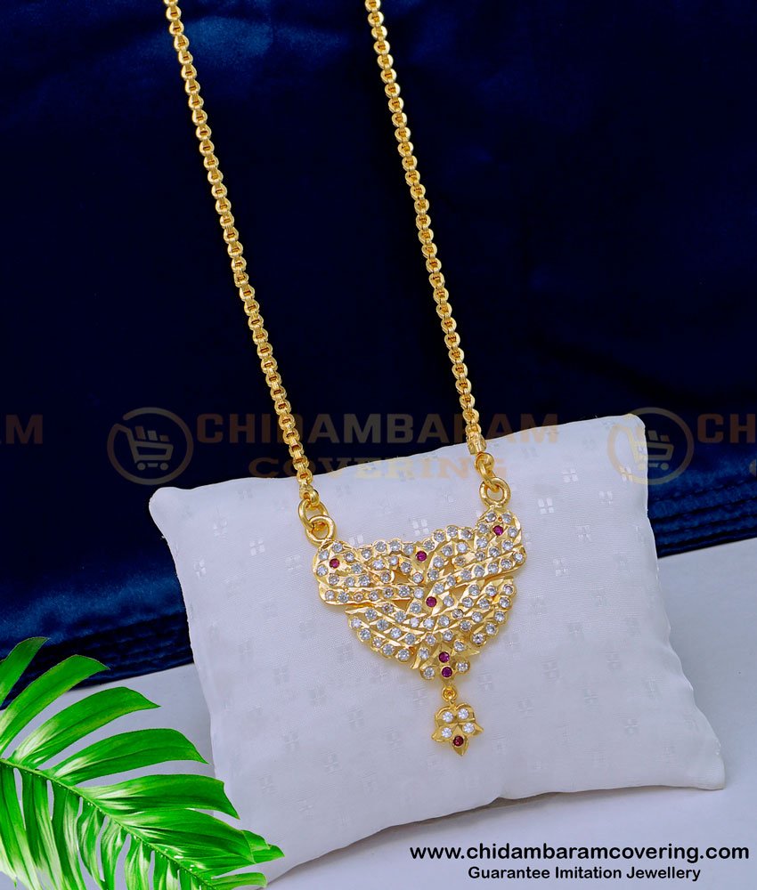 DLR146 - One Gram Gold Plated Daily Use Pendant with Chain First Quality Impon Jewellery Online
