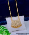 DLR151 - Traditional Impon Handwork Full White Stone Lotus Pendant With Chain for Women