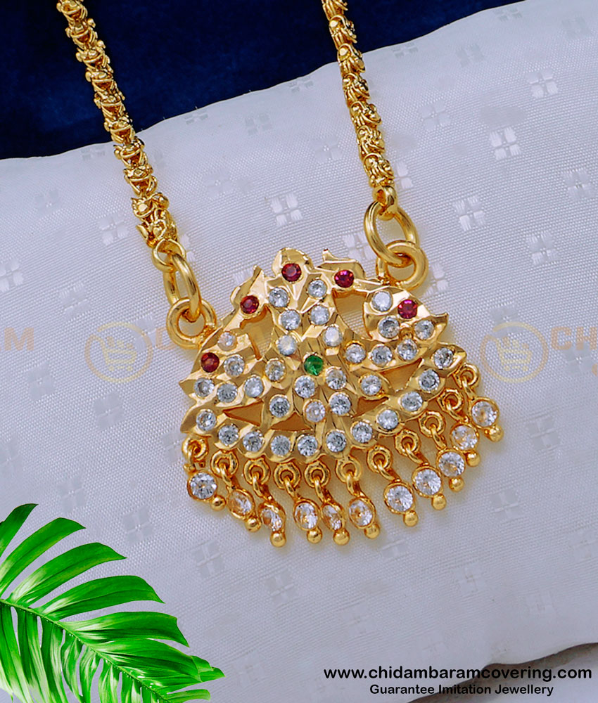 DLR161 - Trendy Impon Dollar with Long Thick Chain Premium Quality One Gram Gold Jewellery