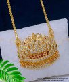 DLR164 - Impon First Quality Stone Gajalakshmi Pendant Design with Long Chain for Ladies