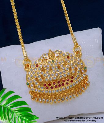 DLR164 - Impon First Quality Stone Gajalakshmi Pendant Design with Long Chain for Ladies