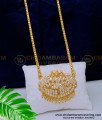 DLR172 - Five Metal First Quality White Stone Gajalakshmi Design Dollar Chain for Women