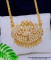 DLR172 - Five Metal First Quality White Stone Gajalakshmi Design Dollar Chain for Women