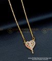 DLR177 - Latest Impon Heart Stone Pendant Chain for Ladies 