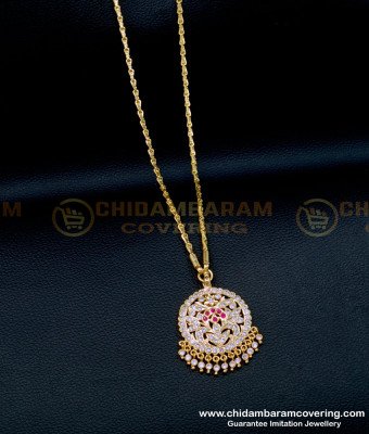 DLR181 - Latest Round Shape Stone Dollar Chain Panchaloha Jewellery