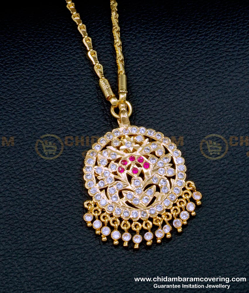 DLR181 - Latest Round Shape Stone Dollar Chain Panchaloha Jewellery