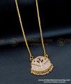 DLR183 - Traditional Impon Jewellery Swan Design Stone Dollar Chain 