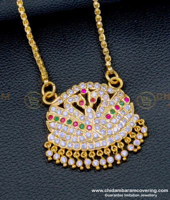 DLR183 - Traditional Impon Jewellery Swan Design Stone Dollar Chain 