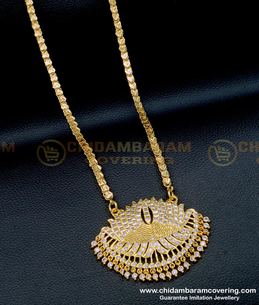 DLR188 - Impon Lotus Design Dollar Chain Gold Plated Jewellery 