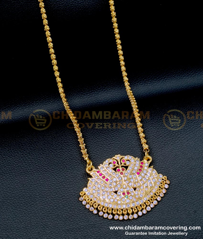 DLR190 - Traditional Impon Swan Dollar With 24 Inches Long Chain Gold Design