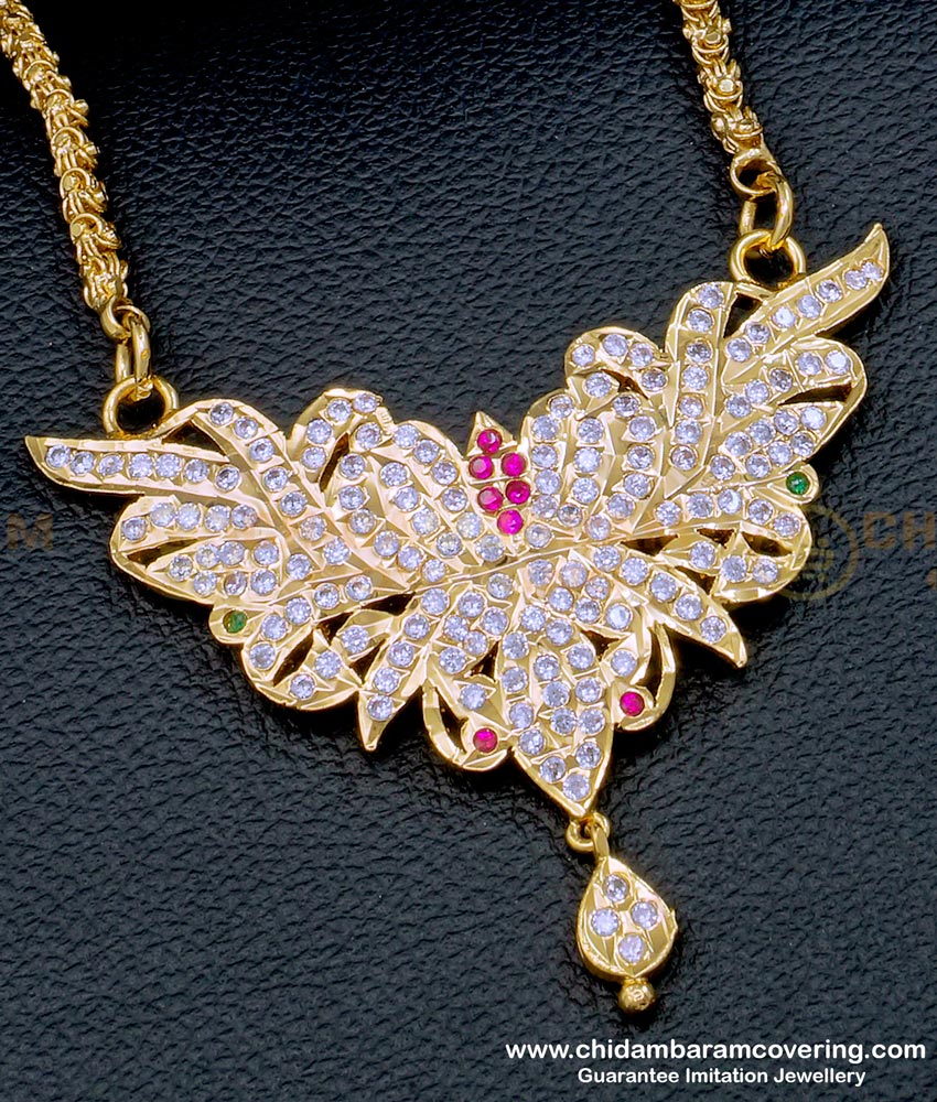 DLR192 - Real Gold Design Impon Stone Dollar with Long Chain Designs