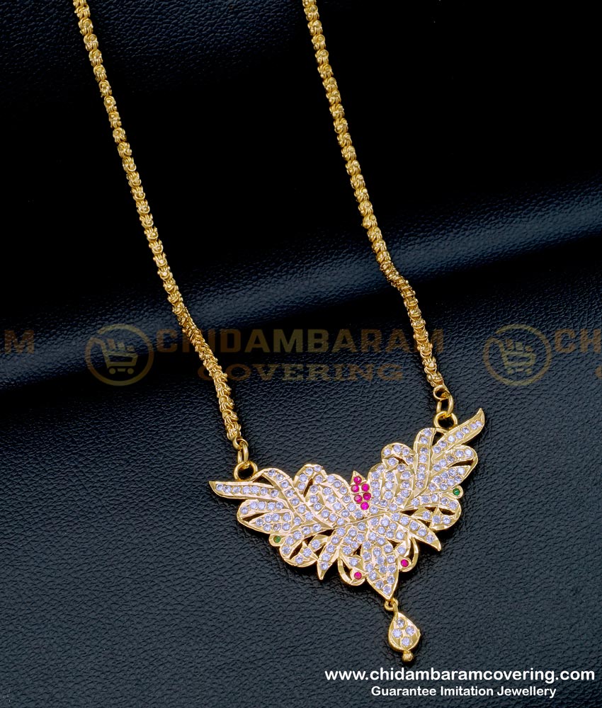 DLR192 - Real Gold Design Impon Stone Dollar with Long Chain Designs