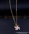 DLR193 - Impon Daily Use Stone Swastik Pendant Long Chain Design 