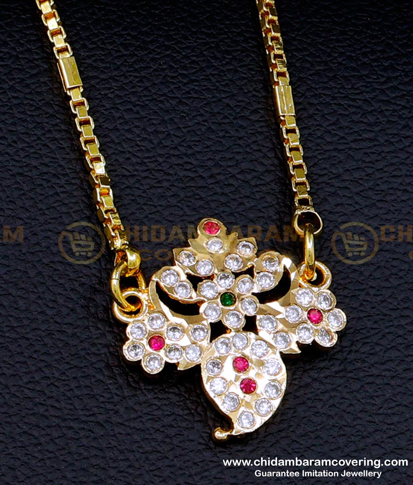 DLR196 - Latest Mango Design Impon Dollar Chain Gold Plated Jewellery 