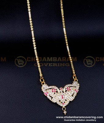 DLR200 - 30 Inches Long Chain with Stone Dollar Impon Jewellery Online 
