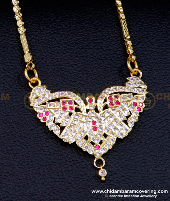 DLR200 - 30 Inches Long Chain with Stone Dollar Impon Jewellery Online 
