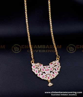 DLR201 - Gold Plated Impon Jewellery Stone Big Dollar Chain for Ladies