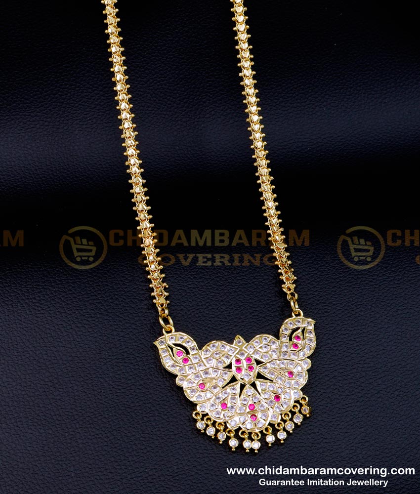 DLR202 - First Quality Impon Jewellery Pendant with Long Chain Online