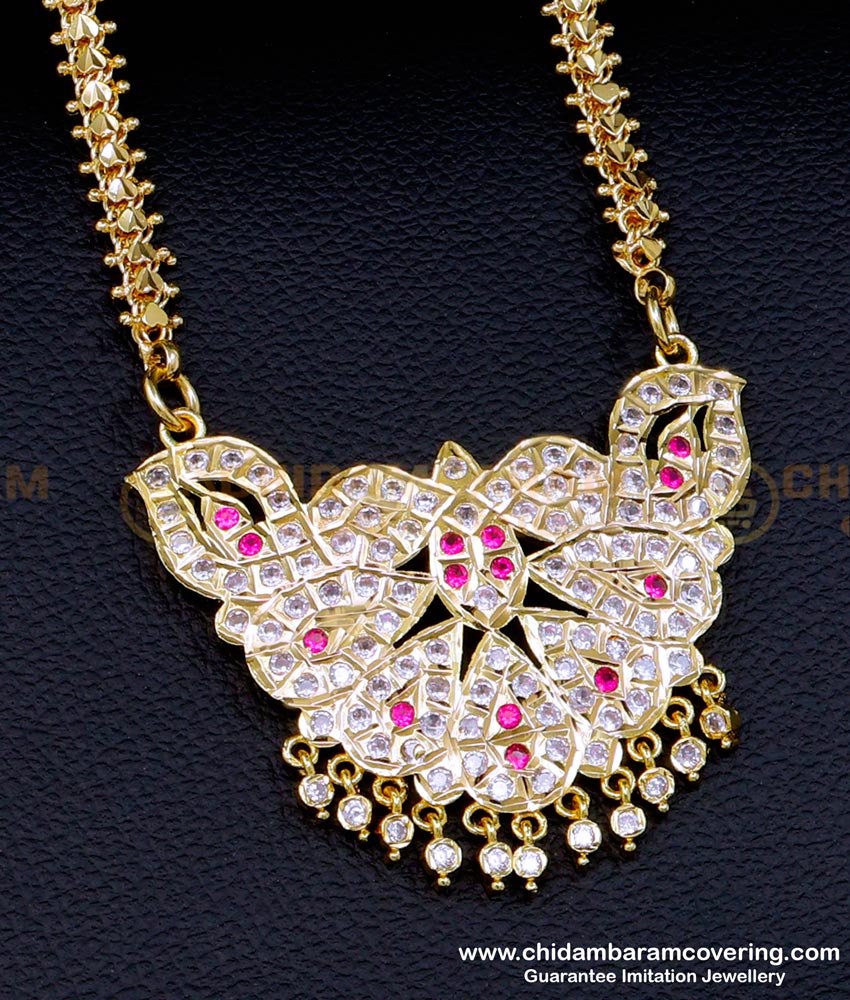 DLR202 - First Quality Impon Jewellery Pendant with Long Chain Online