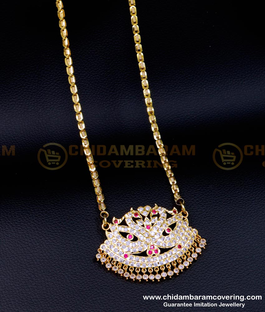 DLR210 - Impon Swan Pendant Traditional Stone Dollar Chain Designs