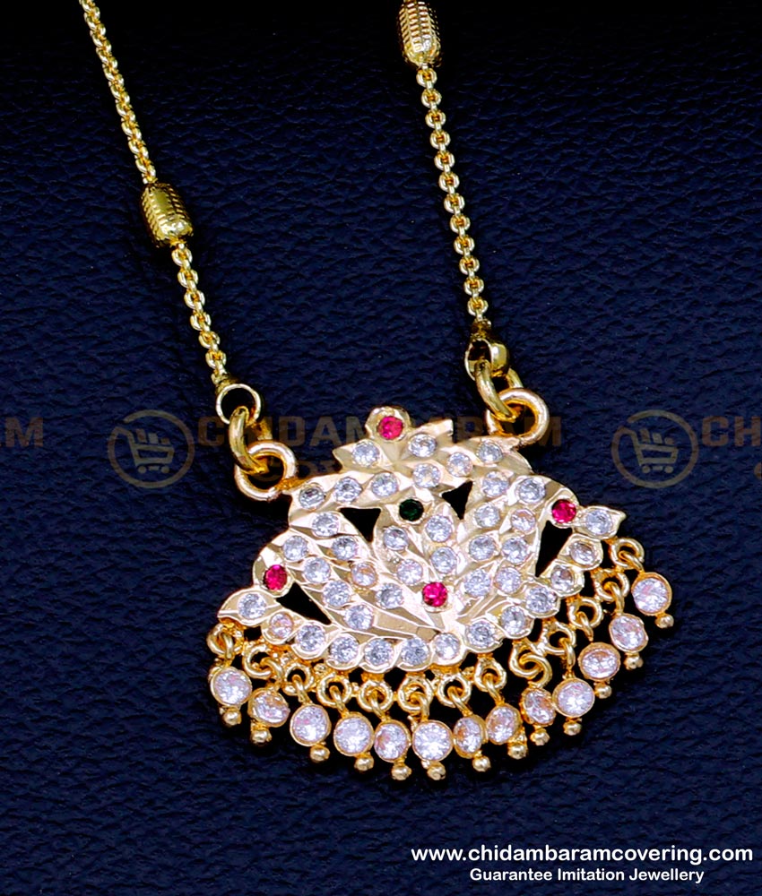 DLR219 - Impon Jewellery Long Gold Dollar Chain Designs for Female