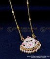 DLR219 - Impon Jewellery Long Gold Dollar Chain Designs for Female