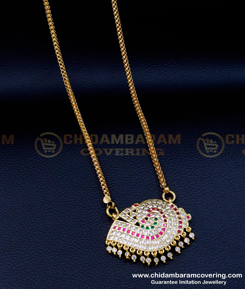 DLR221 - Gold Plated Impon Sangu Design Pendant with Long Chain Online