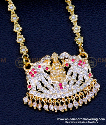 DLR224 - South Indian Impon Gajalakshmi Traditional Gold Stone Dollar Designs